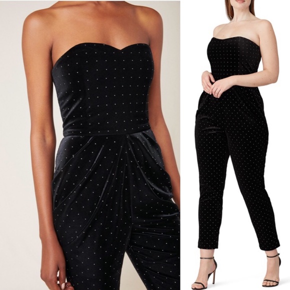 Anthropologie Pants - Anthropologie Black and Silver Strapless Jumpsuit